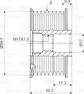 Valeo 588053 - Шкив генератора, муфта avtokuzovplus.com.ua