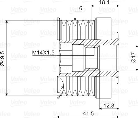 Valeo 588054 - Шкив генератора, муфта avtokuzovplus.com.ua