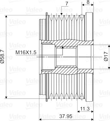 Valeo 588057 - Шкив генератора, муфта avtokuzovplus.com.ua