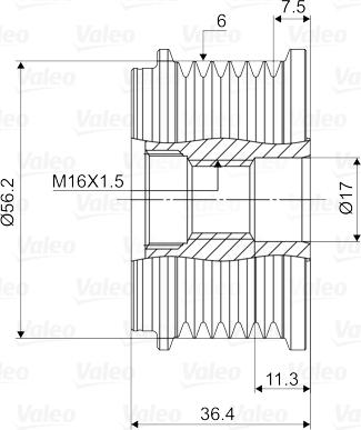 Valeo 588059 - Шкив генератора, муфта avtokuzovplus.com.ua