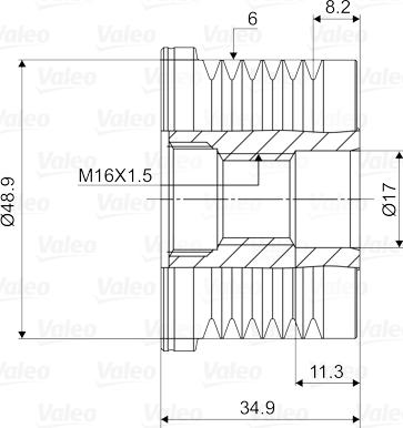 Valeo 588067 - Шкив генератора, муфта avtokuzovplus.com.ua