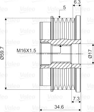 Valeo 588073 - Шкив генератора, муфта avtokuzovplus.com.ua