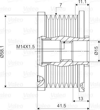 Valeo 588082 - Ремінний шків, генератор autocars.com.ua