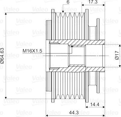 Valeo 588084 - Шкив генератора, муфта avtokuzovplus.com.ua