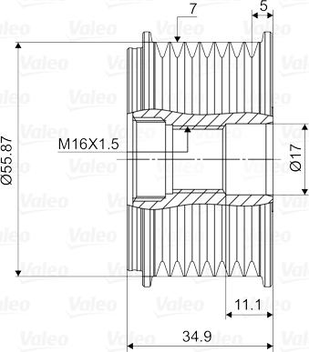 Valeo 588096 - Шкив генератора, муфта avtokuzovplus.com.ua