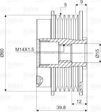 Valeo 588097 - Шкив генератора, муфта avtokuzovplus.com.ua