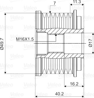 Valeo 588105 - Шкив генератора, муфта avtokuzovplus.com.ua