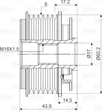 Valeo 588117 - Ремінний шків, генератор autocars.com.ua