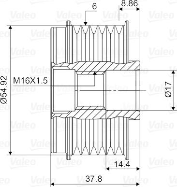 Valeo 588121 - Шкив генератора, муфта avtokuzovplus.com.ua