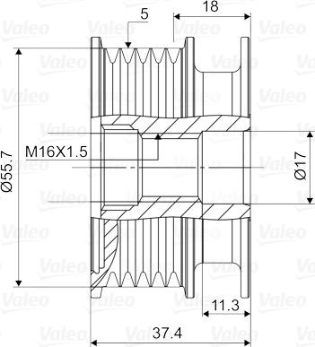 Valeo 588122 - Шкив генератора, муфта autodnr.net