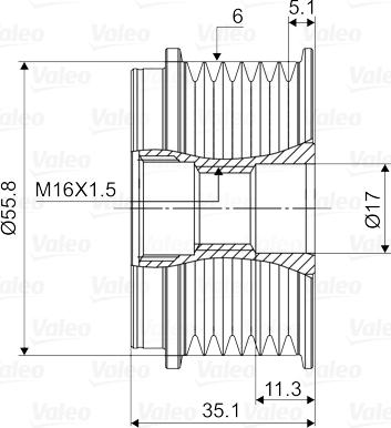 Valeo 588128 - Шкив генератора, муфта avtokuzovplus.com.ua