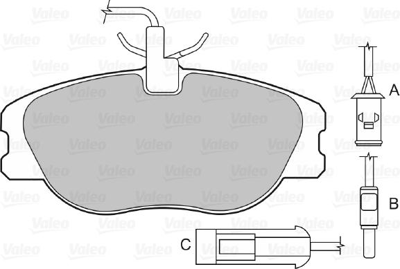 Valeo 598009 - Тормозные колодки, дисковые, комплект autodnr.net