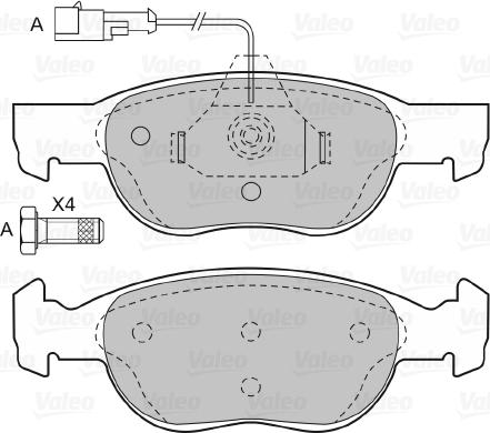 Valeo 598040 - Гальмівні колодки, дискові гальма autocars.com.ua