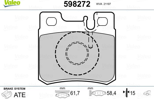 Valeo 598272 - Тормозные колодки, дисковые, комплект avtokuzovplus.com.ua