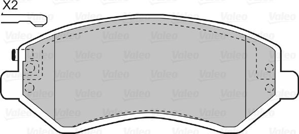 Valeo 598414 - Гальмівні колодки, дискові гальма autocars.com.ua