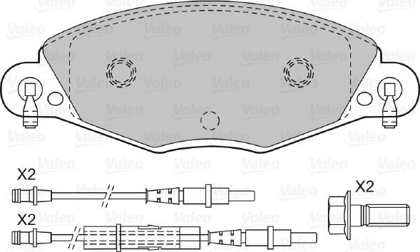 Valeo 598416 - Тормозные колодки, дисковые, комплект autodnr.net