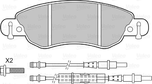 Valeo 598417 - Гальмівні колодки, дискові гальма autocars.com.ua