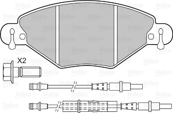 Valeo 598419 - Гальмівні колодки, дискові гальма autocars.com.ua