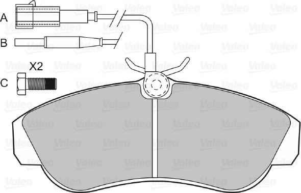 Valeo 598430 - Тормозные колодки, дисковые, комплект avtokuzovplus.com.ua