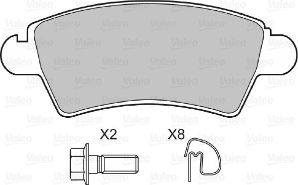 Valeo 598462 - Тормозные колодки, дисковые, комплект avtokuzovplus.com.ua