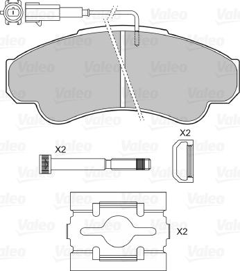 Valeo 598569 - Тормозные колодки, дисковые, комплект avtokuzovplus.com.ua