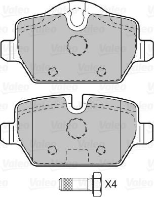 Valeo 598701 - Тормозные колодки, дисковые, комплект avtokuzovplus.com.ua