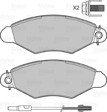 Valeo 598726 - Тормозные колодки, дисковые, комплект autodnr.net