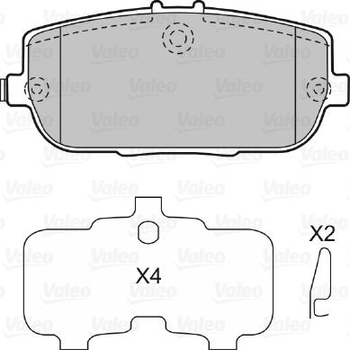 Valeo 598746 - Тормозные колодки, дисковые, комплект avtokuzovplus.com.ua