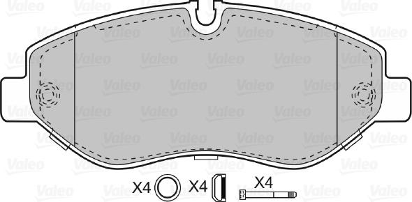 Valeo 598882 - Тормозные колодки, дисковые, комплект autodnr.net