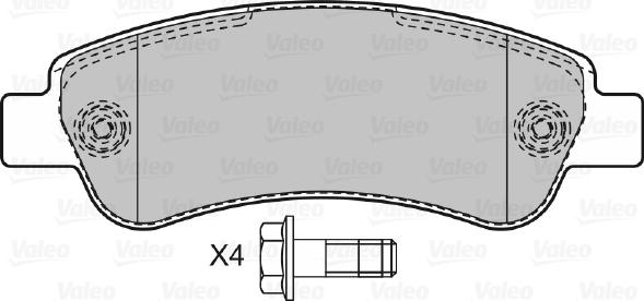 Valeo 598892 - Тормозные колодки, дисковые, комплект autodnr.net