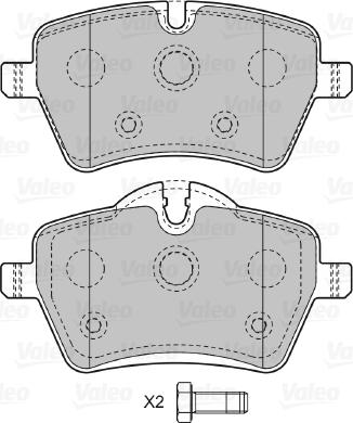 Valeo 598925 - Тормозные колодки, дисковые, комплект avtokuzovplus.com.ua