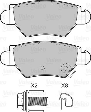 Valeo 598926 - Тормозные колодки, дисковые, комплект avtokuzovplus.com.ua