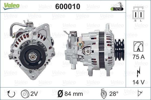 Valeo 600010 - Генератор autocars.com.ua