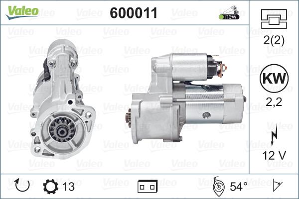 Valeo 600011 - Стартер autocars.com.ua