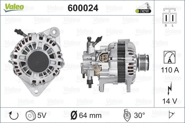 Valeo 600024 - Генератор autocars.com.ua