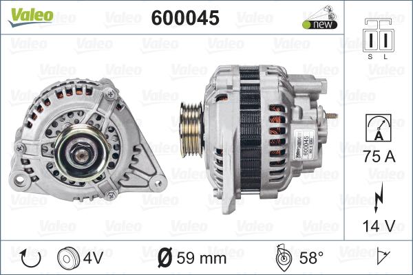 Valeo 600045 - Генератор avtokuzovplus.com.ua