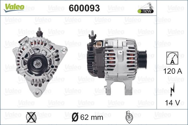 Valeo 600093 - Генератор autocars.com.ua