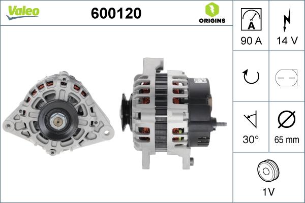 Valeo 600120 - Генератор autocars.com.ua