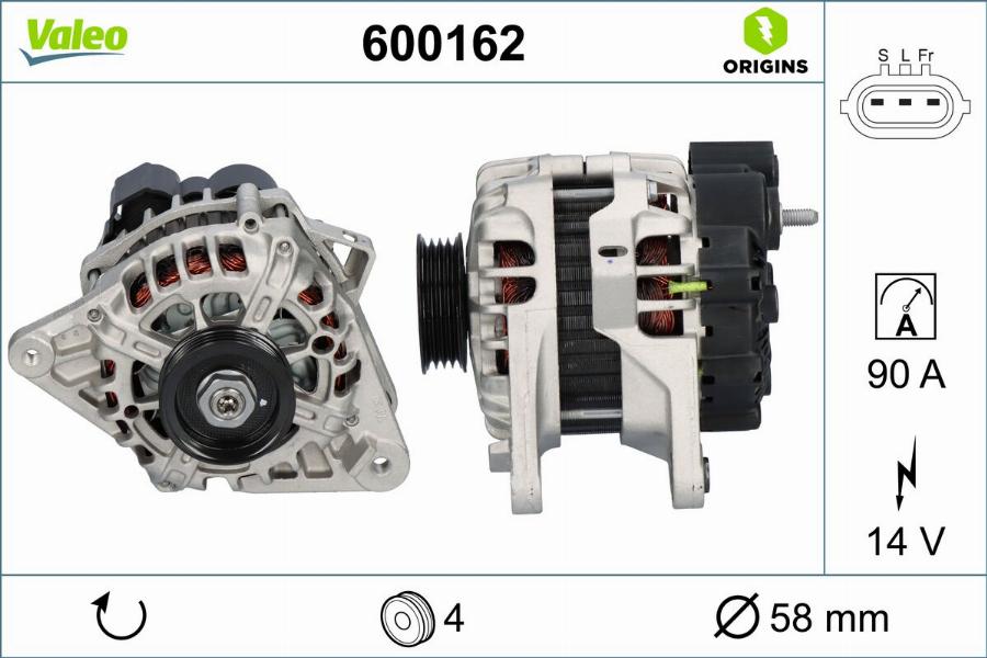 Valeo 600162 - Генератор autocars.com.ua