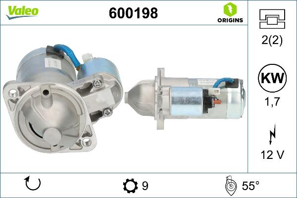 VALEO 600198 - Стартер autocars.com.ua