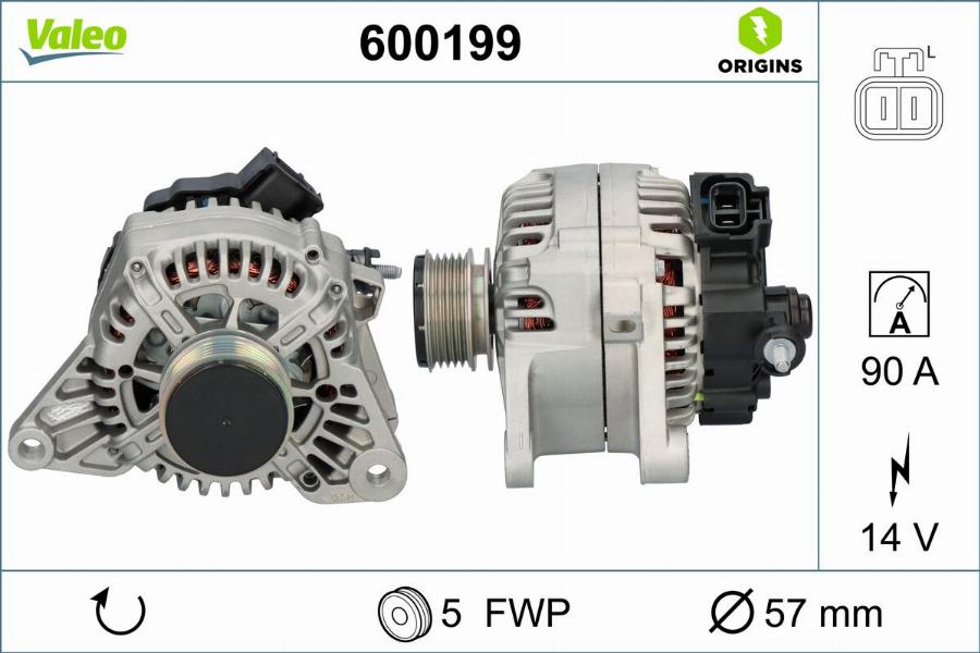 Valeo 600199 - Генератор autocars.com.ua