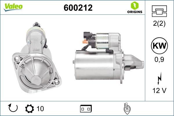 VALEO 600212 - Стартер autocars.com.ua