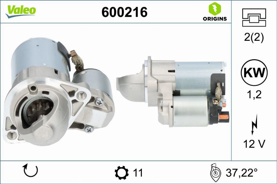 Valeo 600216 - Стартер autocars.com.ua