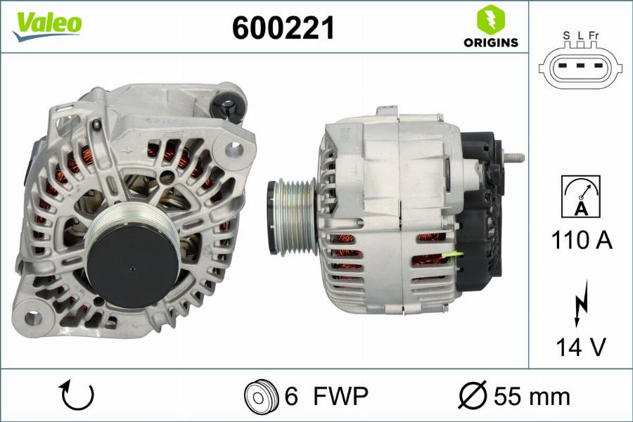 Valeo 600221 - Генератор autocars.com.ua