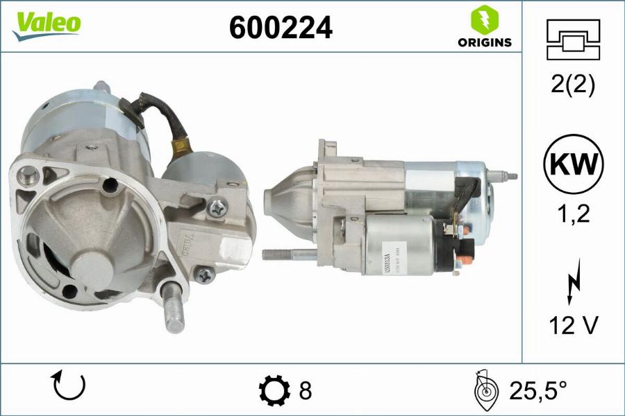 Valeo 600224 - Стартер autocars.com.ua