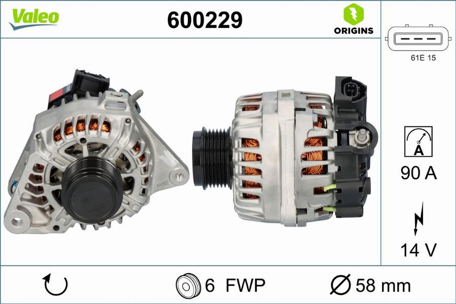 Valeo 600229 - Генератор autocars.com.ua