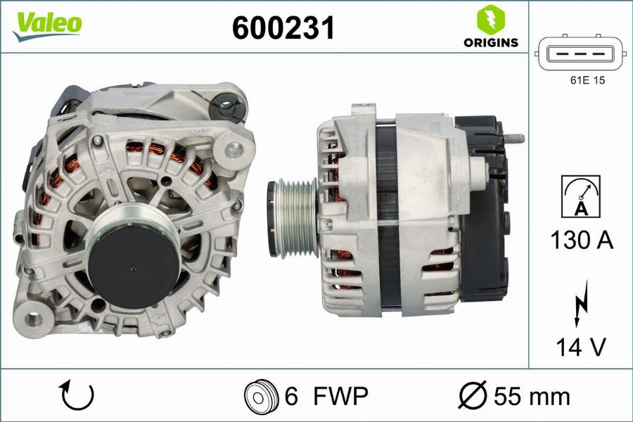 Valeo 600231 - Генератор avtokuzovplus.com.ua