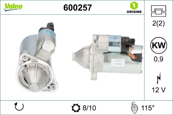 VALEO 600257 - Стартер autocars.com.ua