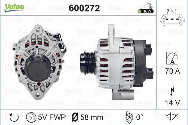 Valeo 600272 - Генератор autocars.com.ua