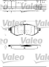 Valeo 601305 - Гальмівні колодки, дискові гальма autocars.com.ua